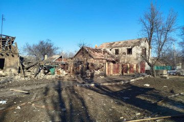Destroyed buildings in the aftermath of Russian shelling in the Donetsk region (Photo: Vadym Filashkin)