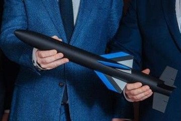 An actual-size model of the Mark 1, a mass-produced missile designed to counter drone attacks. (Source: The Telegraph)