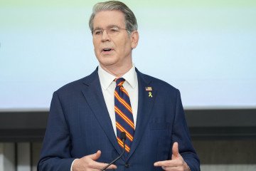 Scott Bessent, US Treasury Secretary, during the Federal Reserve Board Community Bank Conference in Washington, DC, US, on October 9, 2025. (Source: Getty Images)