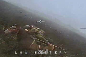 Russian soldier dismounts his horse moments before being hit by an FPV drone, December 22, 2025. (Source: 92nd Separate Assault Brigade)