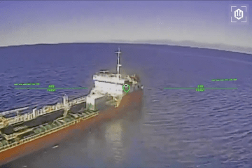 Ukrainian drone footage shows the Russian tanker Armada Leader shortly before it was struck in the Black Sea. (Source: Unmanned Systems Forces) Ukrainian drone footage shows the Russian tanker Armada Leader shortly before it was struck in the Black Sea. (Source: Unmanned Systems Forces)