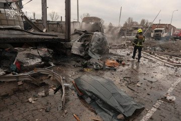 Aftermath of a Russian airstrike on Kyiv on November 25, 2025. (Source: SES)