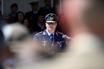 General Ingo Gerhartz speaks during the handover ceremony at Allied Joint Force Command Brunssum, on June 11, 2025, in Brunssum, Netherlands. (Source: Getty Images)