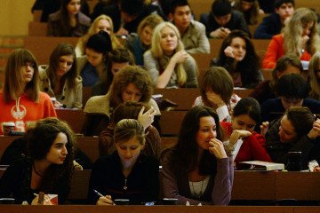 Russian students attend a lecture. (Source: Getty Images)