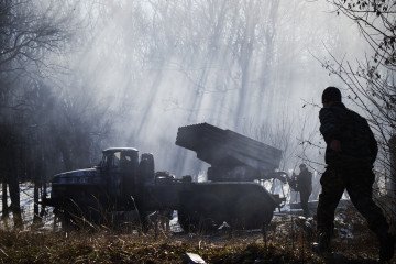 Illustrative image. Russian forces fire Grad rockets on Ukrainian positions on February 13, 2015, in Debaltseve, Ukraine. (Source: Getty Images)