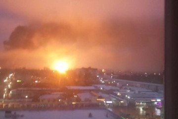 Fire breaks out at the Shatura Power Plant supplying the Moscow region, November 21, 2025. (Photo: Supernova +)