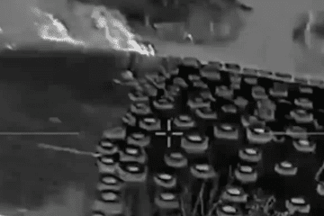 A drone strike targeting a Russian “Rubikon” drone technology center. (Source: Ukrainian Special Operations Forces)