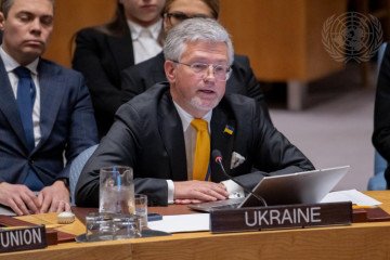 Dr. Andrii Melnyk, Ambassador and Permanent Representative of Ukraine to the United Nations, delivers a statement during a Security Council meeting. (Source: Permanent Mission of Ukraine to the UN) Dr. Andrii Melnyk, Ambassador and Permanent Representative of Ukraine to the United Nations, delivers a statement during a Security Council meeting. (Source: Permanent Mission of Ukraine to the UN)