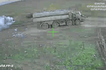 A Ukrainian FP-2 drone captures the moment of a precision strike on a Russian S-400 “Triumf” air defense launcher during a Special Operations Forces mission in occupied Crimea. (Source: Ukrainian Special Operations Forces)