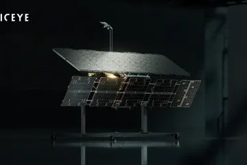 An ICEYE Gen4 synthetic aperture radar satellite on display. (Source: ICEYE) An ICEYE Gen4 synthetic aperture radar satellite on display. (Source: ICEYE)