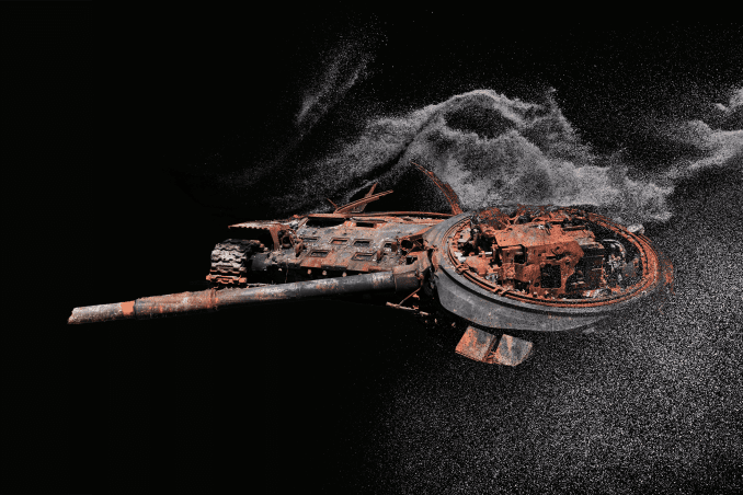 Destroyed Russian tank.