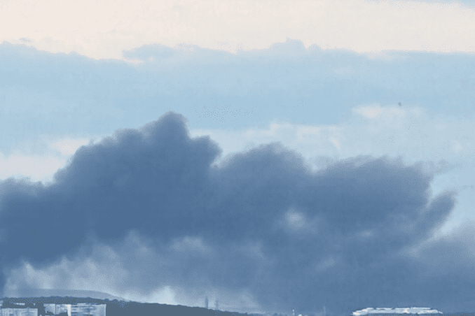 Smoke rising from a 330 kV electrical substation in Sevastopol, Crimea. Smoke rising from a 330 kV electrical substation in Sevastopol, Crimea.