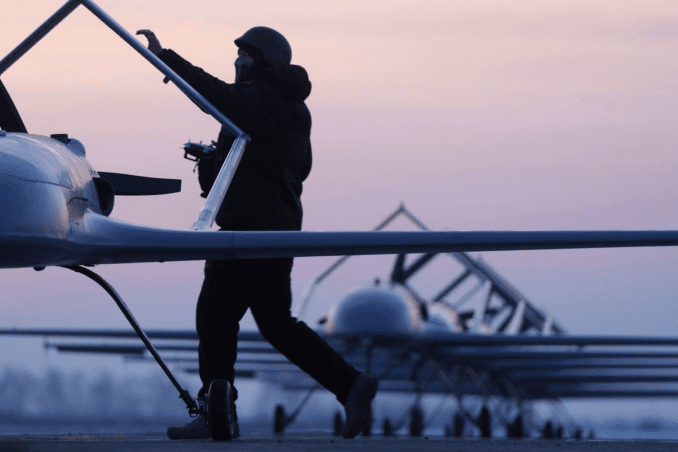 A drone operator prepares a fixed-wing unmanned aerial vehicle for launch at an undisclosed location in Ukraine. (Photo: open source) A drone operator prepares a fixed-wing unmanned aerial vehicle for launch at an undisclosed location in Ukraine. (Photo: open source)