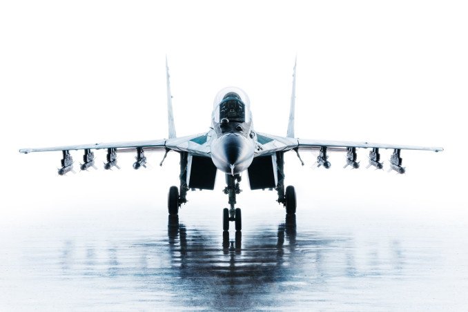 A Russian multipurpose jet fighter, the MiG-35, 2020.