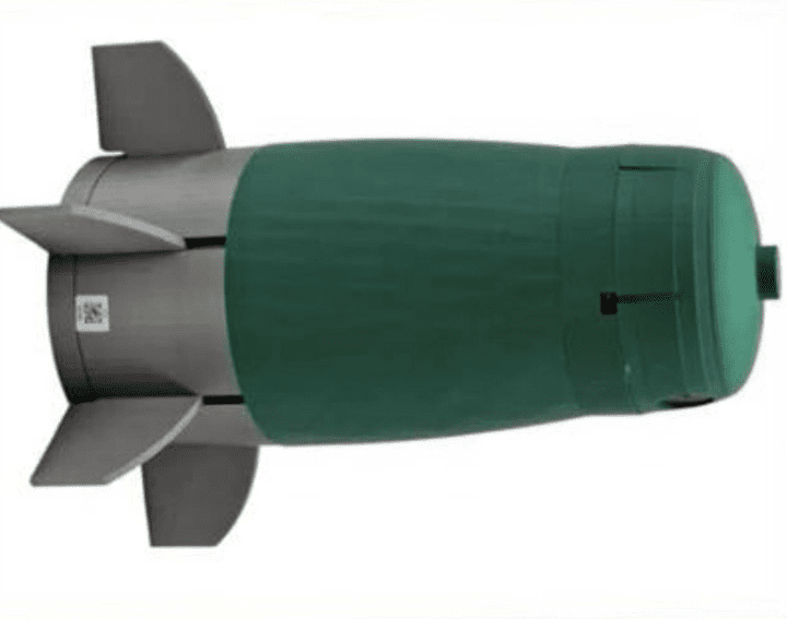 An illustrative example of the K5 cluster warhead used in Russian Iskander ballistic missiles. (Source: Serhii “Flash” Beskrestnov via Telegram)