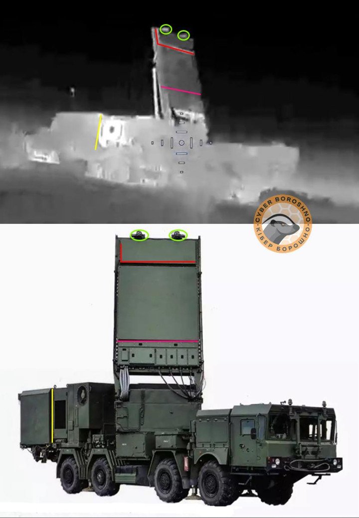 A Russian air-defense radar—the 98L6 “Yenisey”, reportedly struck by HUR in temporarily occupied Crimea. (Source: Cyberboroshno)