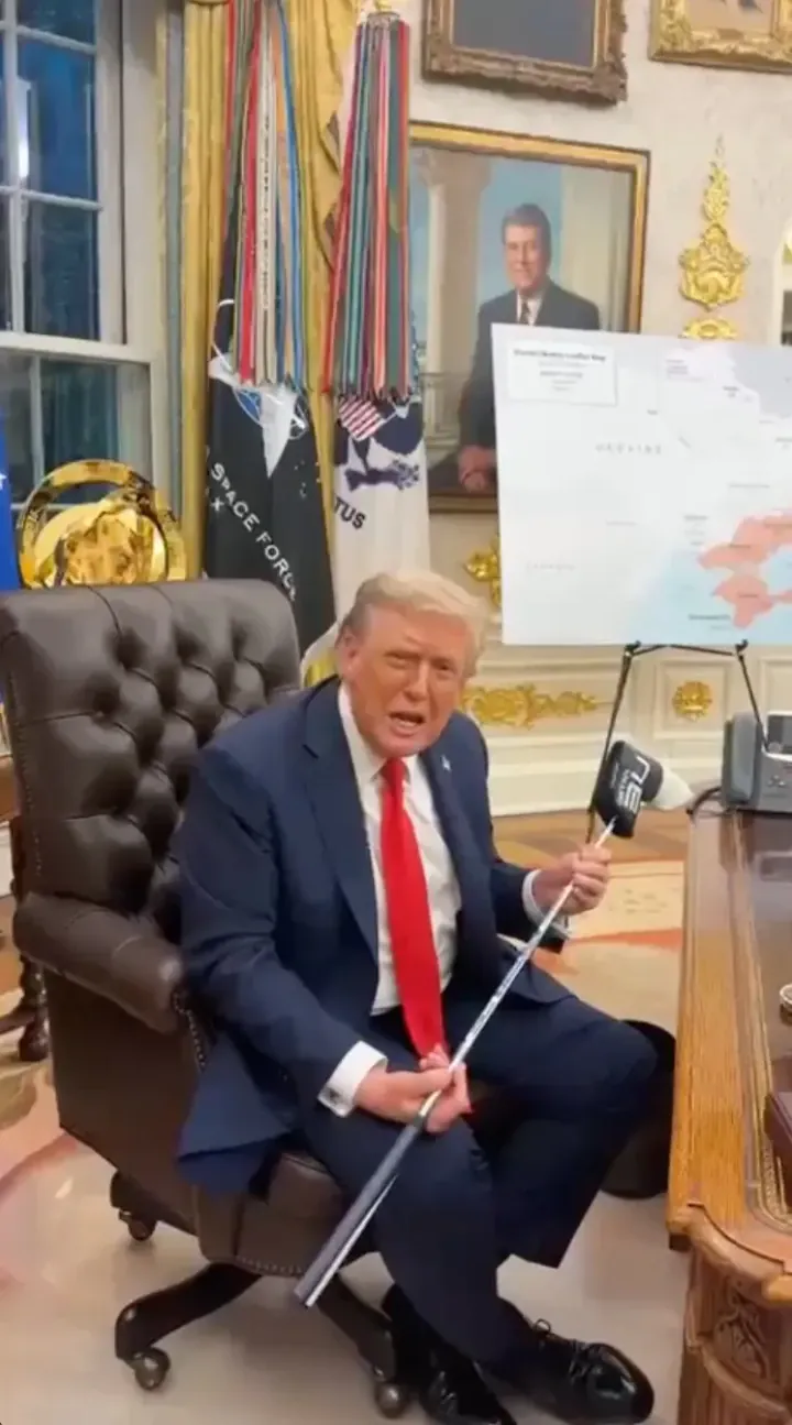 Donald Trump recorded a video with the golf club. (Source: Instagram)