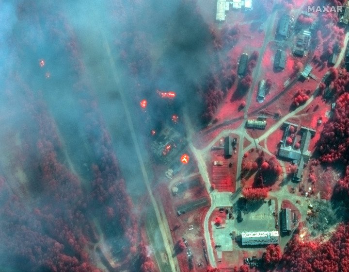 Aftermath of a Ukrainian attack on ammunition depot in Toropets, Tver region, Russia. (Source: X/George Barros) Aftermath of a Ukrainian attack on ammunition depot in Toropets, Tver region, Russia. (Source: X/George Barros)
