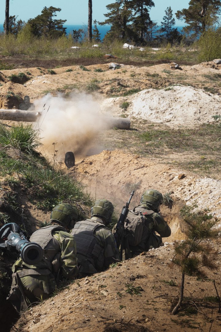 Swedish troops during the Aurora 26 military exercise on Gotland Island, May 2026. (Source: Swedish Armed Forces)