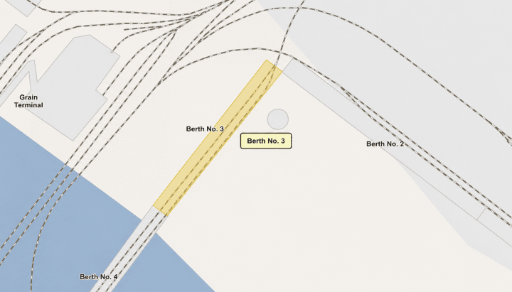 Location of the Cargo Vessel Carrying Ammunition Struck in Occupied Berdyansk Port on May 31, 2026. (Source: CyberBoroshno).