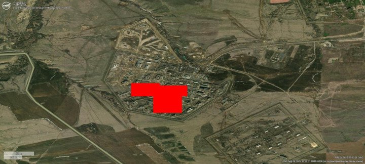 Fire detected at the Kamensky Combine rocket fuel plant in Russia’s Rostov region on August 16, 2026. (Source: NASA FIRMS) Fire detected at the Kamensky Combine rocket fuel plant in Russia’s Rostov region on August 16, 2026. (Source: NASA FIRMS)