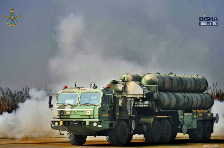An Indian Air Force S-400 air defense system during a field deployment. (Source: Indian Air Force)