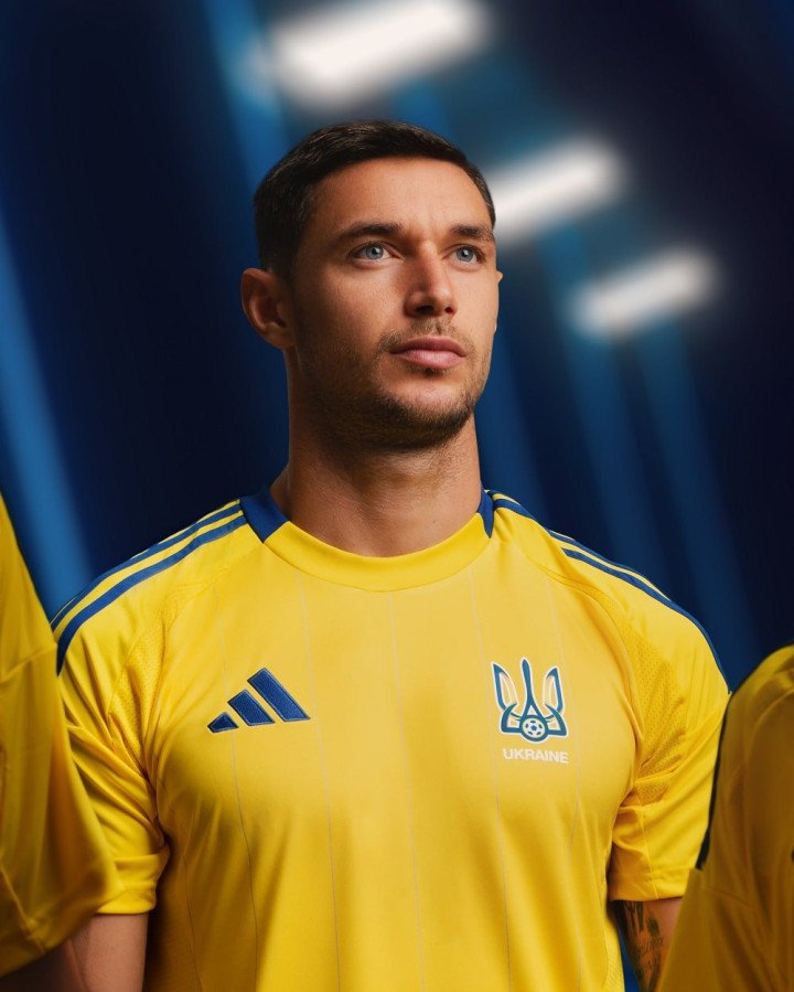 The photo showcases the new jersey of the Ukrainian national football team. (Source: UAF) The photo showcases the new jersey of the Ukrainian national football team. (Source: UAF)