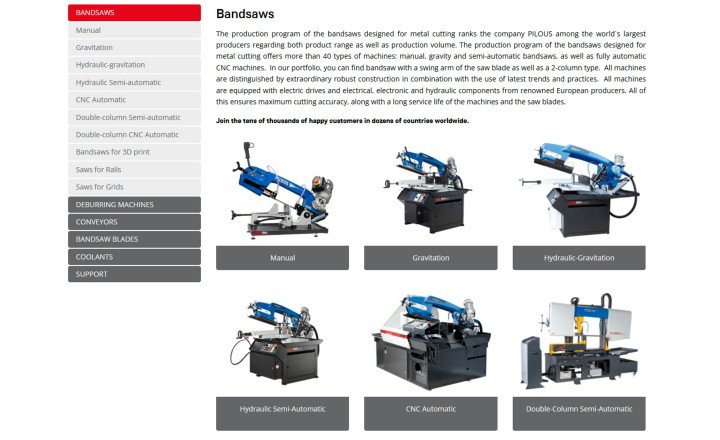 Pilous-Pásové Pily metal-cutting machines, used in both civilian and military production. (Source: The Insider) Pilous-Pásové Pily metal-cutting machines, used in both civilian and military production. (Source: The Insider)
