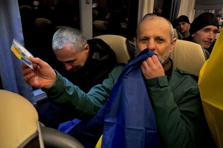 A group of recently released Ukrainian prisoners of war. (Source: Volodymyr Zelenskyy / Telegram) A group of recently released Ukrainian prisoners of war. (Source: Volodymyr Zelenskyy / Telegram)