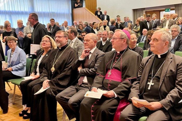 German Chancellor Olaf Scholz at the annual “St. Michael’s Reception.” (Source: UGCC press office) German Chancellor Olaf Scholz at the annual “St. Michael’s Reception.” (Source: UGCC press office)