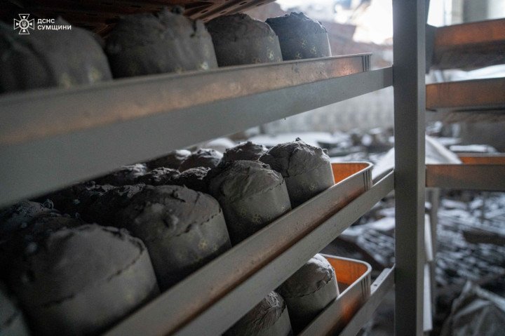 Charred Easter bread loaves inside the destroyed bakery in Sumy following a Russian UAV attack. (Source: State Emergency Service of Ukraine in Sumy Region) | © https://www.haascnc.com/ Charred Easter bread loaves inside the destroyed bakery in Sumy following a Russian UAV attack. (Source: State Emergency Service of Ukraine in Sumy Region) | © https://www.haascnc.com/