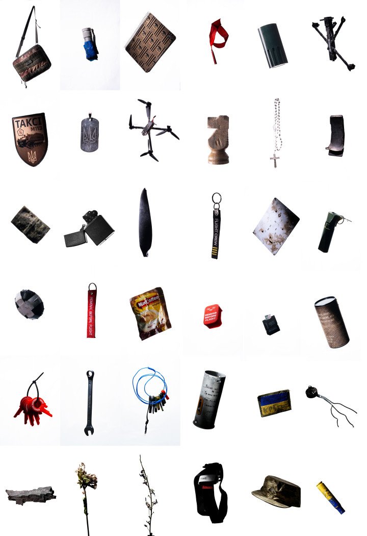 Photographs of artifacts received from Ukrainian soldiers as part of the project.