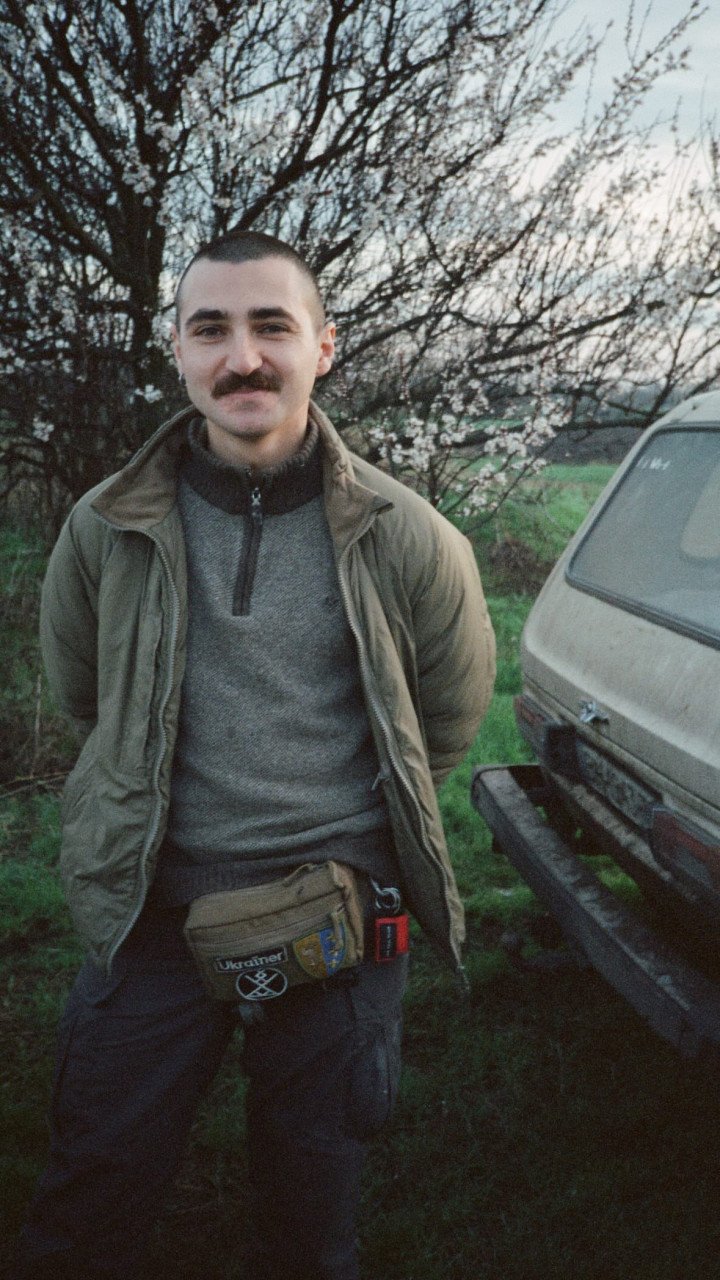 Kostiantyn Huzenko, in front of Cherry Blossom in Donetsk region. April, 2025. Photo by Joshua Olley/UNITED24 Media. Kostiantyn Huzenko, in front of Cherry Blossom in Donetsk region. April, 2025. Photo by Joshua Olley/UNITED24 Media.