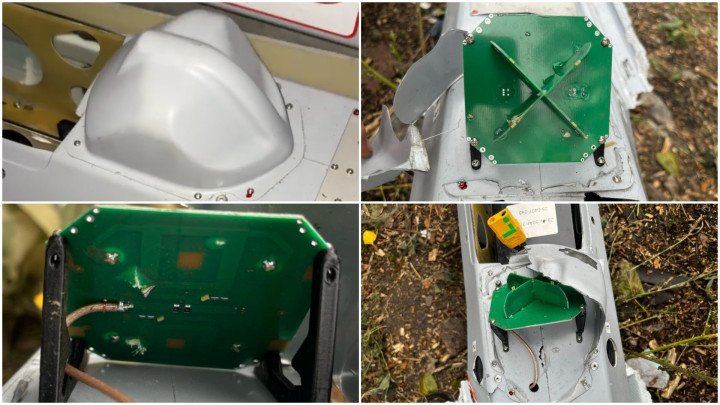 Sistema de antenas en la versión 2025 del dron ruso Lancet. Ucrania. (Fuente: Serhii Flesch)