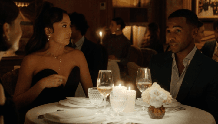 Ashey Park wearing Carry Dress by Ukrainian brand BALYKINA. (Source: Netflix)