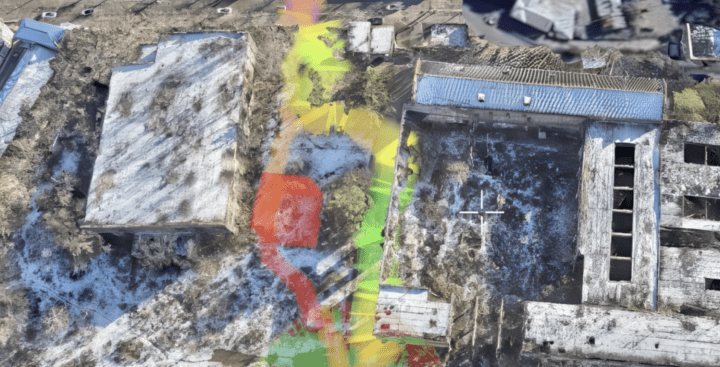 The Link Coverage interface shows a color-coded forecast of potential UAV signal-loss zones. (Source: Farsight Vision) The Link Coverage interface