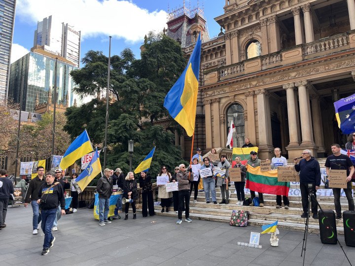Ukrainians hold a solidarity rally in support of former Defense Minister Mykhailo Fedorov in Sydney, Australia, July 17, 2026. Ukrainians hold a solidarity rally in support of former Defense Minister Mykhailo Fedorov in Sydney, Australia, July 17, 2026.