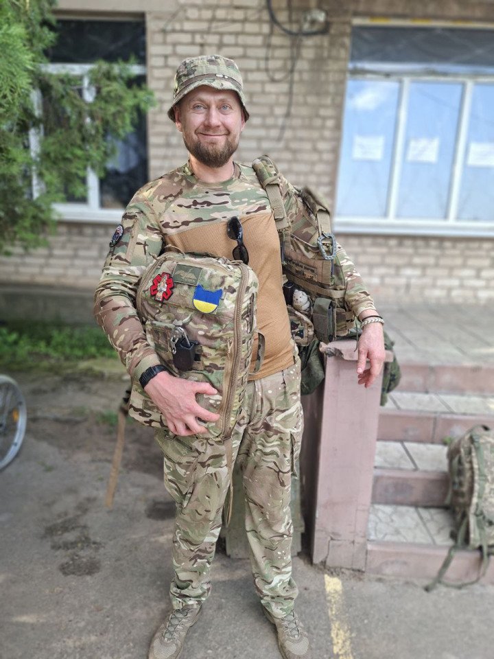 Viktor’s job is to receive the wounded and work with those who have light or moderate injuries, under the supervision of a doctor. Photo provided by Viktor