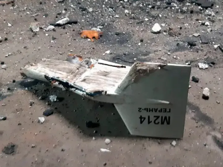 The wreckage of what Kyiv a Shahed drone downed near Kupiansk, Ukraine. (Source: Ukrainian military’s Strategic Communications Directorate) The wreckage of what Kyiv a Shahed drone downed near Kupiansk, Ukraine. (Source: Ukrainian military’s Strategic Communications Directorate)