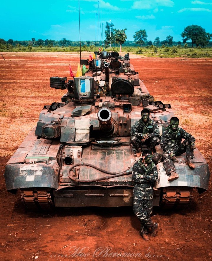 Thai Soldiers Rest Beside a Column of T-84 Oplot-T Main Battle Tanks. (Source: Thai military source) Thai Soldiers Rest Beside a Column of T-84 Oplot-T Main Battle Tanks. (Source: Thai military source)