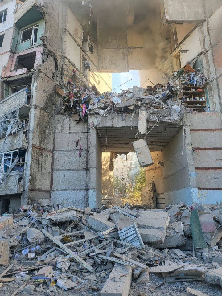 The aftermath of Russia's strike on a residential building in Kharkiv, September 24, 2024. (Source: open source) The aftermath of Russia's strike on a residential building in Kharkiv, September 24, 2024. (Source: open source)