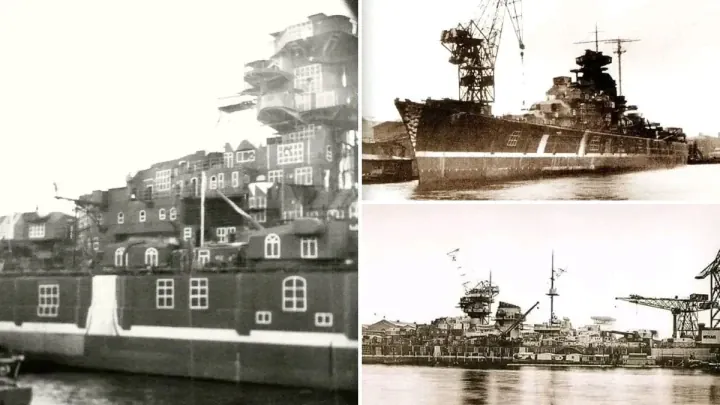German Bismarck-class battleship Tirpitz in camouflage. (Source: NavalHistoria) German Bismarck-class battleship Tirpitz in camouflage. (Source: NavalHistoria)