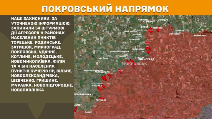 19 de marzo de 2026 — mapa del frente en Pokrovsk donde Ucrania frenó numerosos asaltos rusos