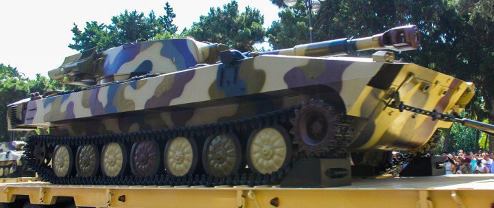 Obús autopropulsado 2S1 Gvozdika de Azerbaiyán. Foto ilustrativa. (Foto: Fuente abierta)