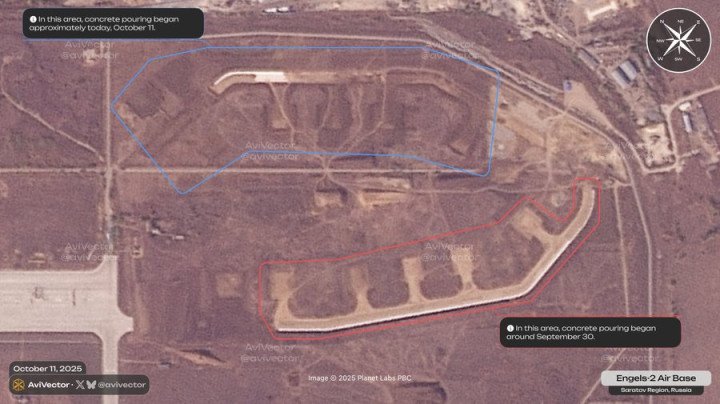 La base aérea rusa Engels-2 en la región de Sarátov. (Fuente: AviVector) La base aérea rusa Engels-2 en la región de Sarátov. (Fuente: AviVector)