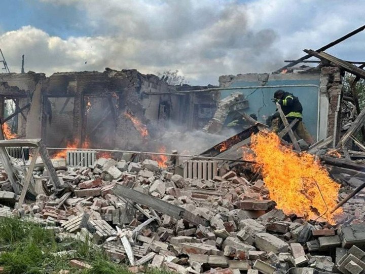 Rescuers work amid the rubble of a destroyed house following an airstrike on Kostiantynivka. (Source: Donetsk Regional Prosecutor’s Office) Rescuers work amid the rubble of a destroyed house following an airstrike on Kostiantynivka. (Source: Donetsk Regional Prosecutor’s Office)