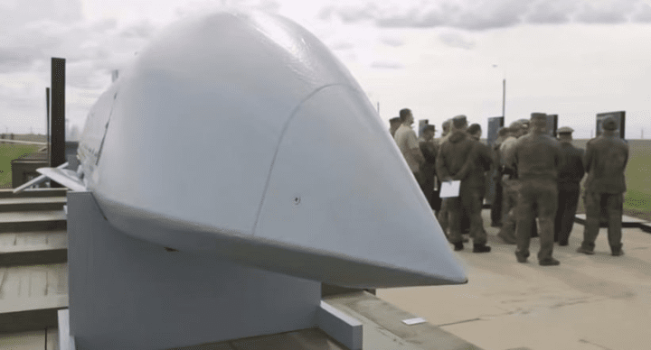 Russian military personnel inspect the S8000 “Banderol” cruise missile during a presentation. (Source: TASS) Russian military personnel inspect the S8000 “Banderol” cruise missile during a presentation. (Source: TASS)