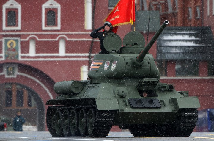 A Soviet T-34 tank rolls during the Victory Day parade at Red Square, May 9, 2024, in Moscow, Russia. (Source: Getty Images) A Soviet T-34 tank rolls during the Victory Day parade at Red Square, May 9, 2024, in Moscow, Russia. (Source: Getty Images)