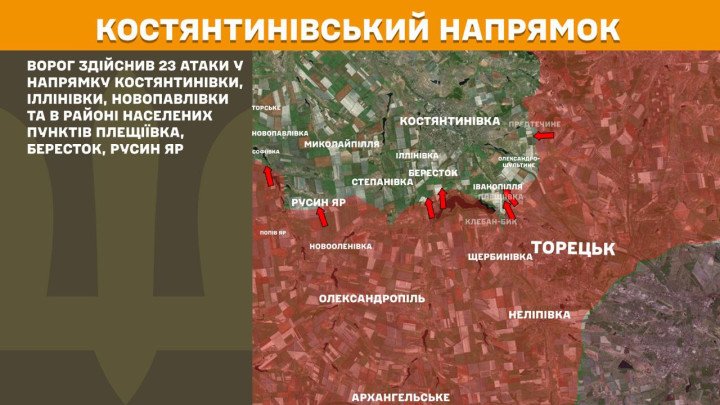 mapa del frente kostiantynivka toretsk combates guerra ucrania