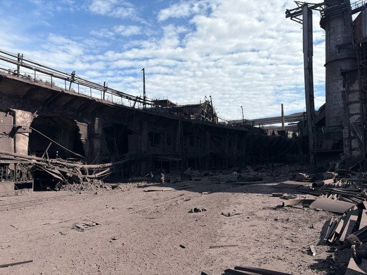 Damaged facilities at the Kamet Steel plant after a Russian ballistic missile attack. (Source: Metinvest) Damaged facilities at the Kamet Steel plant after a Russian ballistic missile attack. (Source: Metinvest)